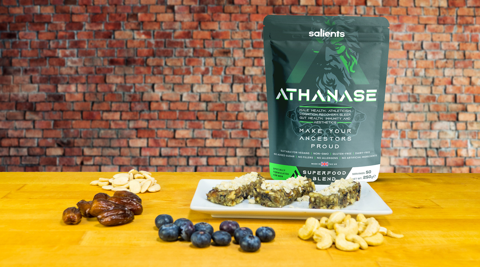 No Bake Blueberry Energy Bars with ATHANASE